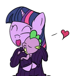 Size: 450x484 | Tagged: artist:arrowshot, baby, clothes, cute, derpibooru import, heart, safe, spike, spikelove, sweater, twilight sparkle