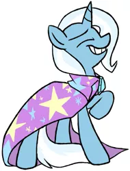 Size: 505x665 | Tagged: safe, artist:ghost, derpibooru import, trixie, pony, unicorn, female, grin, happy, mare, raised hoof, simple background, smiling, solo, white background