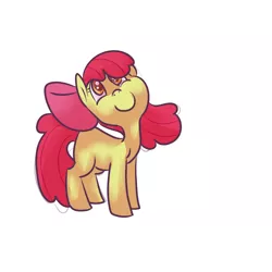 Size: 1000x1000 | Tagged: safe, artist:ponygoggles, derpibooru import, apple bloom, earth pony, pony, adorabloom, cute, female, filly, happy, looking up, simple background, solo, white background