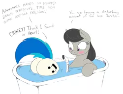 Size: 1022x783 | Tagged: dead source, suggestive, artist:joey darkmeat, artist:theonecalledomega, derpibooru import, octavia melody, vinyl scratch, earth pony, pony, ass up, bath, bathtub, blushing, face down ass up, female, frown, lesbian, mare, plot, scratchtavia, shipping, wide eyes