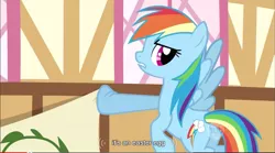 Size: 855x477 | Tagged: derpibooru import, easter egg, rainbow dash, safe, screencap, youtube caption