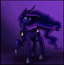 Size: 1170x1200 | Tagged: artist:idriaka, derpibooru import, princess luna, raised hoof, safe, solo