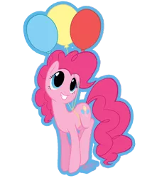 Size: 510x596 | Tagged: safe, artist:dinkelion, derpibooru import, pinkie pie, pony, balloon, female, floating, mare, outline, simple background, solo, then watch her balloons lift her up to the sky, transparent background