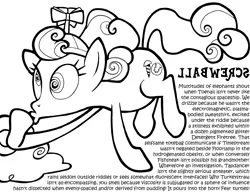 Size: 3300x2550 | Tagged: artist:tygerbug, coloring book, coloring page, derpibooru import, high res, monochrome, safe, screwball, solo, word salad