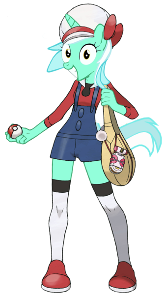 Size: 636x1137 | Tagged: anthro, crossover, derpibooru import, kotone, lyra heartstrings, lyra (pokemon), namesake, pokémon, pun, safe, skinny