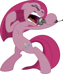 Size: 6000x6990 | Tagged: absurd resolution, artist:ceehoff, artist:patec, bipedal, derpibooru import, pinkamena diane pie, pinkie pie, safe, simple background, singing, solo, .svg available, transparent background, vector