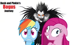 Size: 972x590 | Tagged: bill and ted, bill and ted's bogus journey, death note, derpibooru import, edit, image macro, movie, pinkie pie, rainbow dash, ryuk, safe, shinigami