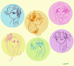 Size: 900x811 | Tagged: applejack, artist:emmy, derpibooru import, fluttershy, mane six, pinkie pie, rainbow dash, rarity, safe, twilight sparkle