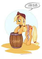 Size: 715x1015 | Tagged: applejack, artist:reaperfox, cider, crossover, derpibooru import, jack sparrow, pirate, pirates of the caribbean, safe, solo