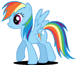Size: 358x299 | Tagged: safe, color edit, derpibooru import, edit, rainbow dash, pegasus, pony, animated, color cycling, colored, gif, mane, simple background, solo, trippy, walking, white background