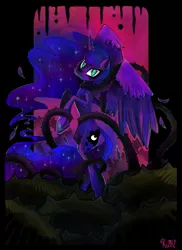 Size: 789x1086 | Tagged: artist:kaliptro, derpibooru import, female, princess luna, safe, solo, spiked tentacles, tentacles, thorns