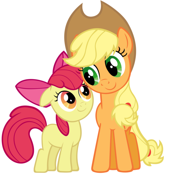 Size: 3800x3800 | Tagged: adorabloom, apple bloom, applejack, artist:stabzor, cute, derpibooru import, duo, duo female, female, high res, jackabetes, safe, simple background, sisters, transparent background, vector