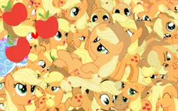 Size: 2560x1600 | Tagged: safe, artist:lightningbolt, derpibooru import, applejack, pony, cutie mark, jackletree, multeity, so much pony, vector, wallpaper