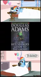 Size: 798x1473 | Tagged: safe, derpibooru import, edit, rainbow dash, pegasus, pony, book, female, hitchhiker's guide to the galaxy, mare, meme