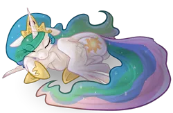 Size: 1013x660 | Tagged: source needed, safe, artist:briskby, derpibooru import, princess celestia, alicorn, pony, cute, cutelestia, eyes closed, female, floppy ears, mare, side, simple background, sleeping, solo, spread wings, transparent background