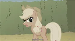 Size: 1280x705 | Tagged: applejack, canterlot hedge maze, derpibooru import, discorded, safe, screencap, solo, the return of harmony, youtube caption