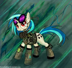 Size: 900x855 | Tagged: artist:foxinshadow, cyberpunk, derpibooru import, hmd, safe, solo, vinyl scratch