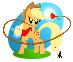 Size: 2000x1715 | Tagged: apple, applejack, artist:ardas91, artist:metaldrakon, bandana, derpibooru import, lasso, mouth hold, safe, solo