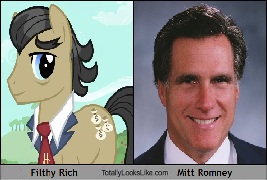 Size: 550x371 | Tagged: comparison, derpibooru import, filthy rich, human, irl, irl human, mitt romney, photo, politics, safe, totally looks like