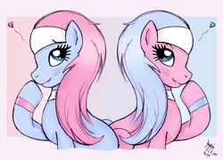 Size: 1250x900 | Tagged: safe, artist:joakaha, derpibooru import, aloe, lotus blossom, pony, duo, duo female, female, gradient background, heart, spa twins