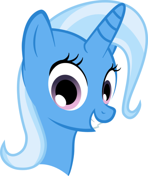 Size: 1200x1422 | Tagged: safe, artist:adapz, derpibooru import, trixie, pony, unicorn, bust, female, grin, inkscape, mare, portrait, simple background, solo, transparent background, vector