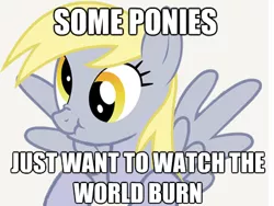 Size: 408x307 | Tagged: safe, derpibooru import, derpy hooves, pegasus, pony, female, image macro, mare, some men just want to watch the world burn, the dark knight