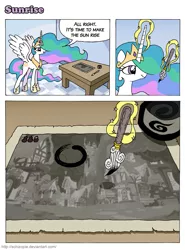 Size: 773x1044 | Tagged: artist:schizopie, comic, derpibooru import, okami, princess celestia, safe, schizopie