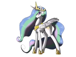 Size: 1600x1200 | Tagged: safe, artist:tomat-in-cup, derpibooru import, princess celestia, alicorn, pony, female, hoof shoes, jewelry, mare, peytral, simple background, solo, tiara, transparent background