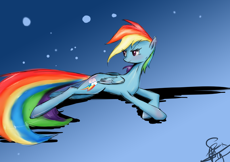 Size: 4092x2893 | Tagged: safe, artist:il-phantom, derpibooru import, rainbow dash, pegasus, pony, solo