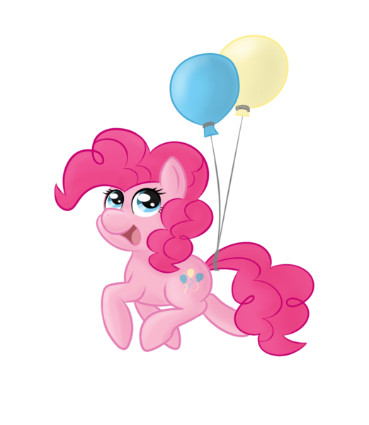 Size: 800x922 | Tagged: dead source, safe, artist:spaerk, derpibooru import, pinkie pie, earth pony, pony, balloon, filly, floating, foal, open mouth, solo, then watch her balloons lift her up to the sky