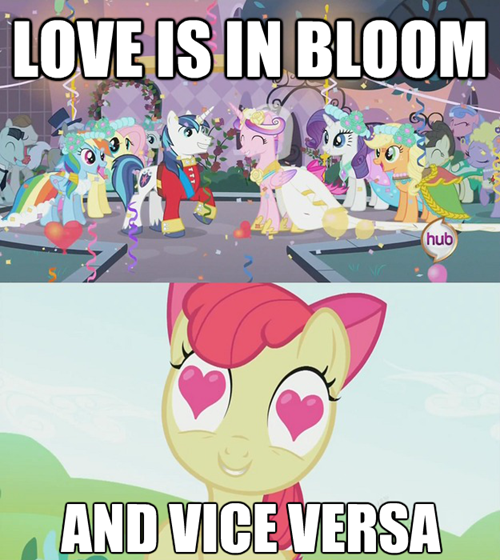 Size: 500x560 | Tagged: a canterlot wedding, apple bloom, applejack, balloon, bloom is in love, bridesmaid dress, bruce mane, caesar, clothes, confetti, count caesar, derpibooru import, dress, edit, edited screencap, fine line, fluttershy, grin, heart eyes, hubble, hub logo, lesson zero, love is in bloom, lyrica lilac, maxie, princess cadance, pun, rainbow dash, rarity, royal ribbon, safe, screencap, season 2, shining armor, smiling, star gazer, star wars, streamers, the hub, twinkleshine, wedding dress, wingding eyes, yoda