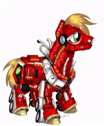 Size: 750x900 | Tagged: safe, artist:ironraptor, derpibooru import, big macintosh, earth pony, pony, robot, colored, male, red giant, solo, sonic roadboom, stallion, transformers, truck