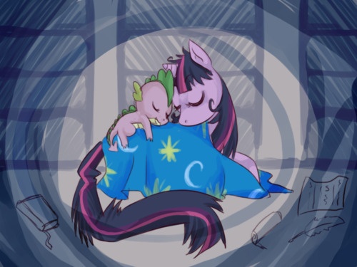 Size: 500x375 | Tagged: artist:voiceless, ask, derpibooru import, paranoid twilight, safe, sleeping, spike, twilight sparkle