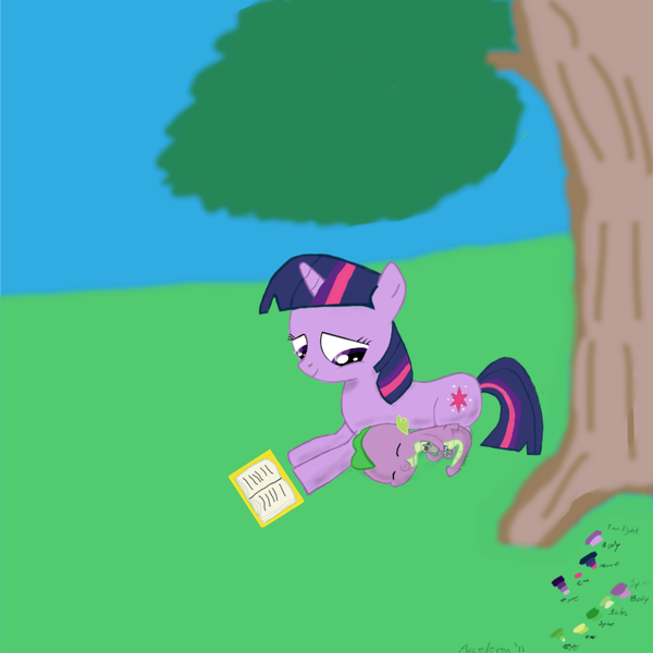 Size: 894x894 | Tagged: artist:acceleron, baby, baby dragon, derpibooru import, filly, mama twilight, newborn, safe, spike, twilight sparkle