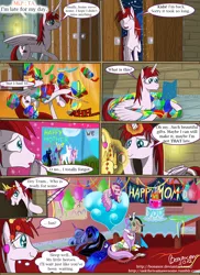 Size: 1600x2200 | Tagged: artist:bonaxor, comic, derpibooru import, discord, lauren faust, mother's day, nightmare moon, oc, oc:dream, oc:fausticorn, princess cadance, princess celestia, princess luna, safe, team awesome