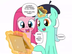 Size: 800x600 | Tagged: artist:frankier77, ask, ask pinkamena diane pie, beret, cute, cuteamena, derpibooru import, dialogue, lyra heartstrings, magic, pinkamena diane pie, pinkie pie, safe, tumblr