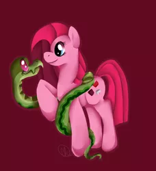 Size: 596x653 | Tagged: artist:frankier77, ask, ask pinkamena diane pie, derpibooru import, pinkamena diane pie, pinkie pie, safe, snake, solo, tumblr