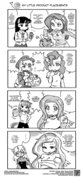 Size: 650x1387 | Tagged: 4koma, ambiguous facial structure, anthro, applejack, artist:shepherd0821, breasts, busty applejack, busty fluttershy, busty princess celestia, clothes, comic, derpibooru import, female, fluttershy, monochrome, pinkie pie, princess celestia, princess luna, rainbow dash, rarity, s1 luna, safe, sleeveless turtleneck, spike, sweater, sweatershy, twilight sparkle