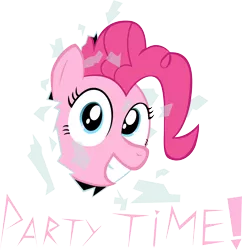 Size: 4049x4188 | Tagged: absurd resolution, artist:grinning-alex, derpibooru import, fourth wall, fourth wall destruction, grin, happy, party, party time, pinkie pie, safe, solo