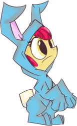 Size: 2000x3237 | Tagged: safe, artist:spanish-scoot, derpibooru import, apple bloom, earth pony, pony, bunny bloom, bunny costume, clothes, female, filly, high res, simple background, solo, transparent background