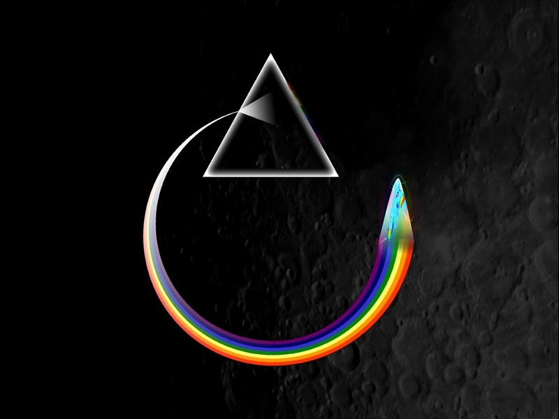 Size: 1024x768 | Tagged: safe, derpibooru import, rainbow dash, pegasus, pony, album cover, dash side of the moon, female, hipgnosis, mare, pink floyd, prism, the dark side of the moon, wallpaper