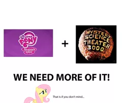 Size: 680x552 | Tagged: safe, derpibooru import, fluttershy, pegasus, pony, exploitable meme, female, if that's okay with you, make it happen, mare, meta, mystery science theater 3000