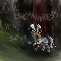 Size: 2000x2000 | Tagged: artist:shirl-ame, creepy, derpibooru import, evil enchantress, high res, poison joke, safe, zebra, zecora