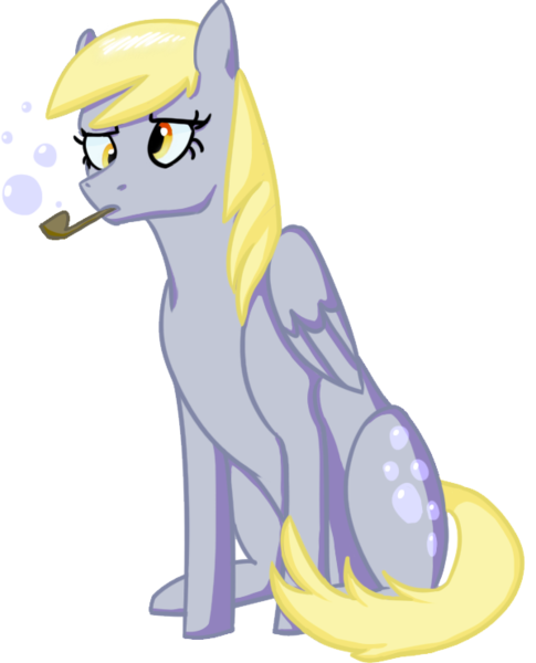 Size: 598x740 | Tagged: safe, artist:baisre, derpibooru import, derpy hooves, pegasus, pony, bubble pipe, female, mare, pipe