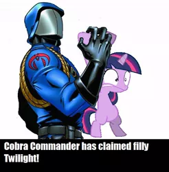 Size: 628x639 | Tagged: cobra commander, crossover, derpibooru import, filly, foal, g.i. joe, human, safe, twilight sparkle