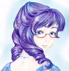 Size: 600x620 | Tagged: artist:na-no-chan, derpibooru import, glasses, humanized, rarity, rarity's glasses, safe, solo