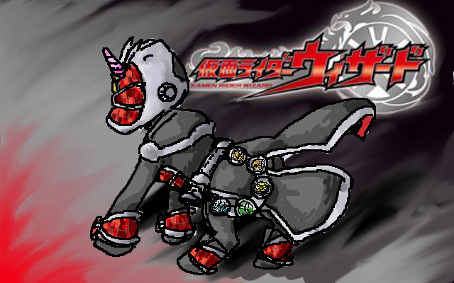 Size: 640x400 | Tagged: artist:dihchan, derpibooru import, japanese, kamen rider, kamen rider wizard, ponified, safe