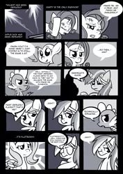 Size: 1240x1753 | Tagged: safe, artist:karzahnii, derpibooru import, applejack, pinkie pie, rainbow dash, rarity, spike, dragon, earth pony, pegasus, pony, unicorn, comic, crossover, female, male, mare, monochrome, photoshop, super smash bros., super smash bros. brawl