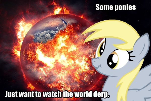 Size: 600x403 | Tagged: semi-grimdark, derpibooru import, derpy hooves, pegasus, pony, derp, female, fire, mare, some men just want to watch the world burn, the dark knight, watch the world burn