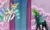Size: 1332x800 | Tagged: safe, artist:nefertie, derpibooru import, princess celestia, queen chrysalis, alicorn, changeling, changeling queen, pony, confrontation, female, floppy ears, flying, frown, glowing horn, image, jpeg, looking at each other, mare, signature